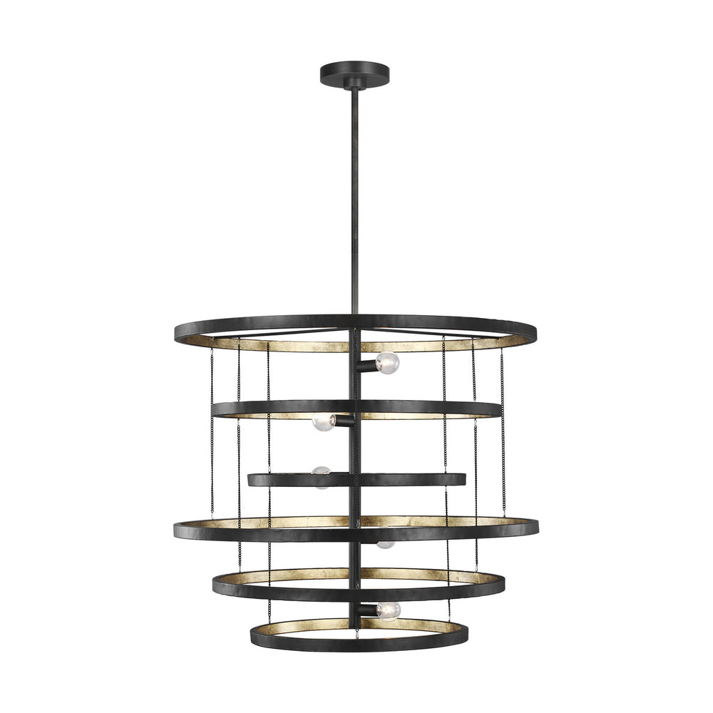 Generation Lighting Canada - Five Light Chandelier - Celeste - Aged Iron- Union Lighting Luminaires Decor