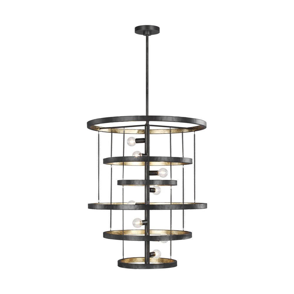 Generation Lighting Canada - Eight Light Chandelier - Celeste - Aged Iron- Union Lighting Luminaires Decor