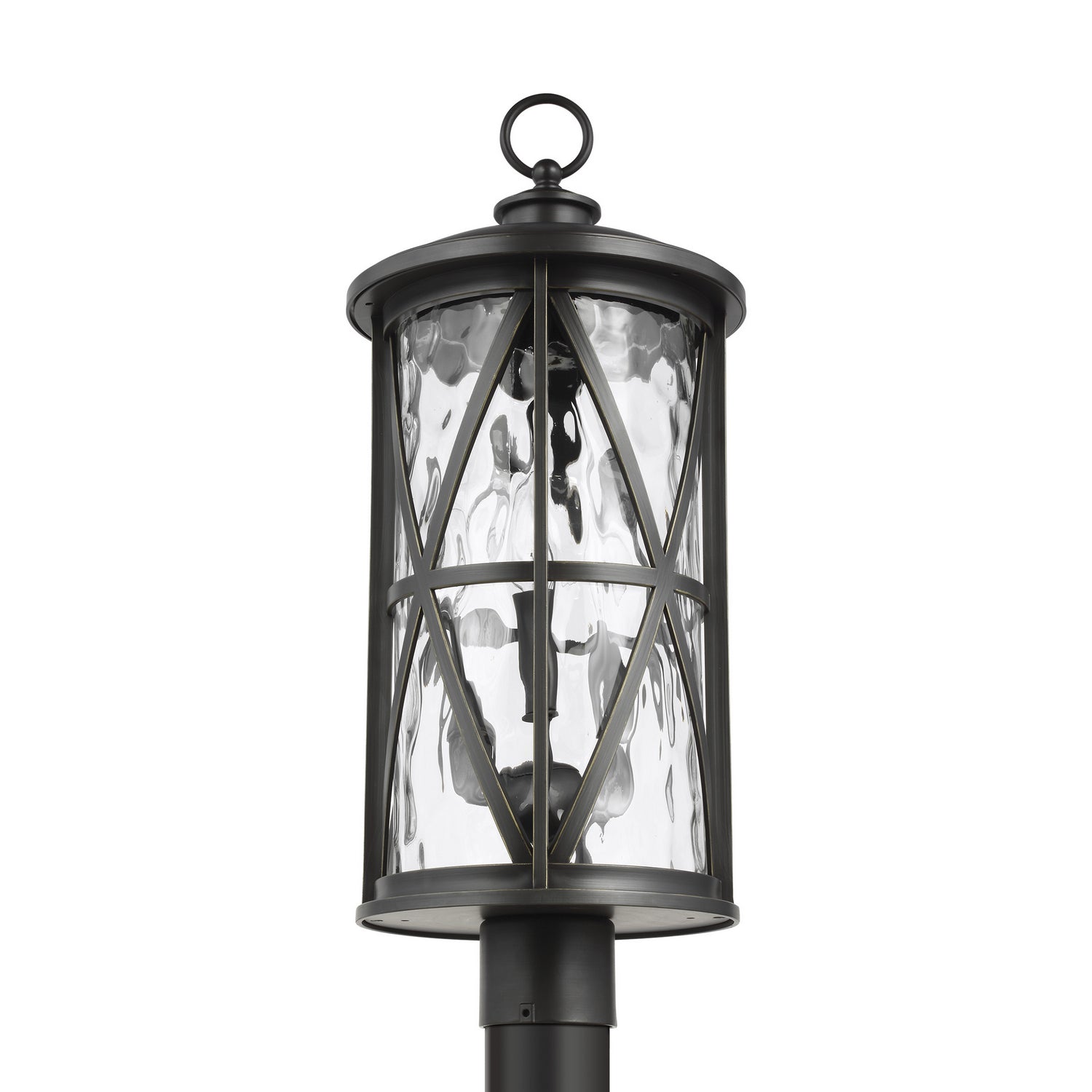 Generation Lighting Canada. - Three Light Outdoor Post Lantern - Millbrooke - Antique Bronze- Union Lighting Luminaires Decor