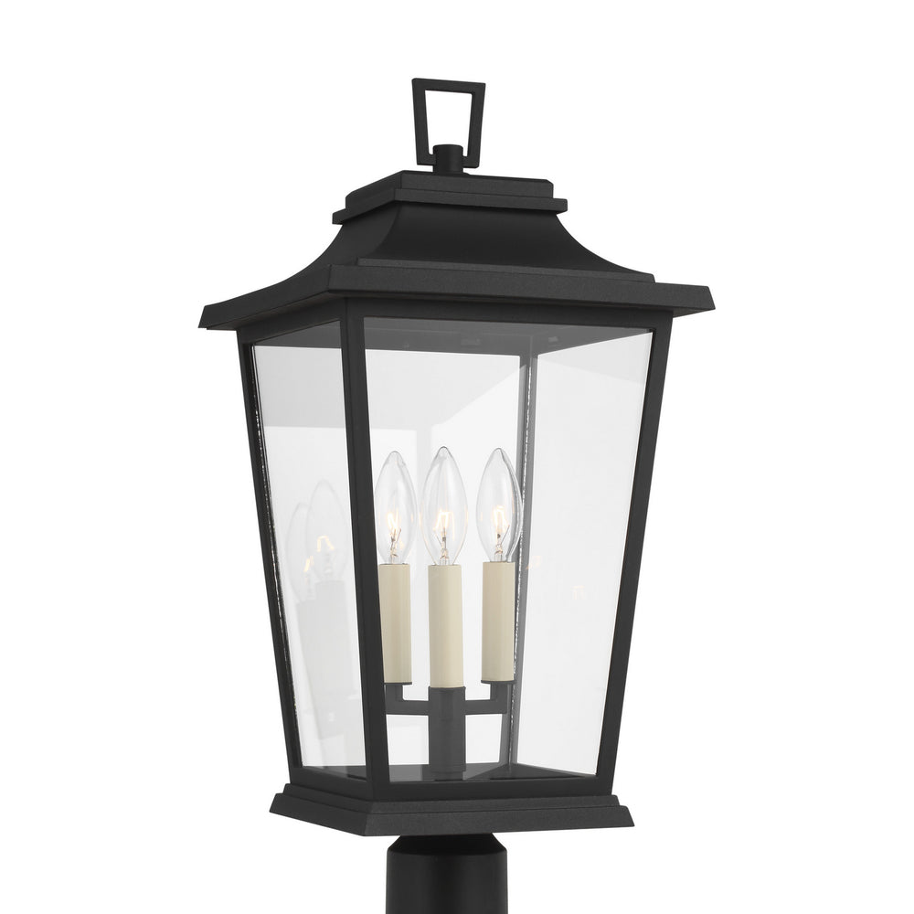 Visual Comfort Studio Canada - Three Light Post Lantern - Warren - Textured Black- Union Lighting Luminaires Decor
