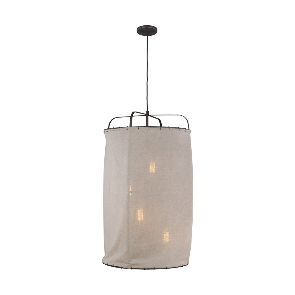 Visual Comfort Studio Canada - Four Light Pendant - Dunne - Aged Iron- Union Lighting Luminaires Decor