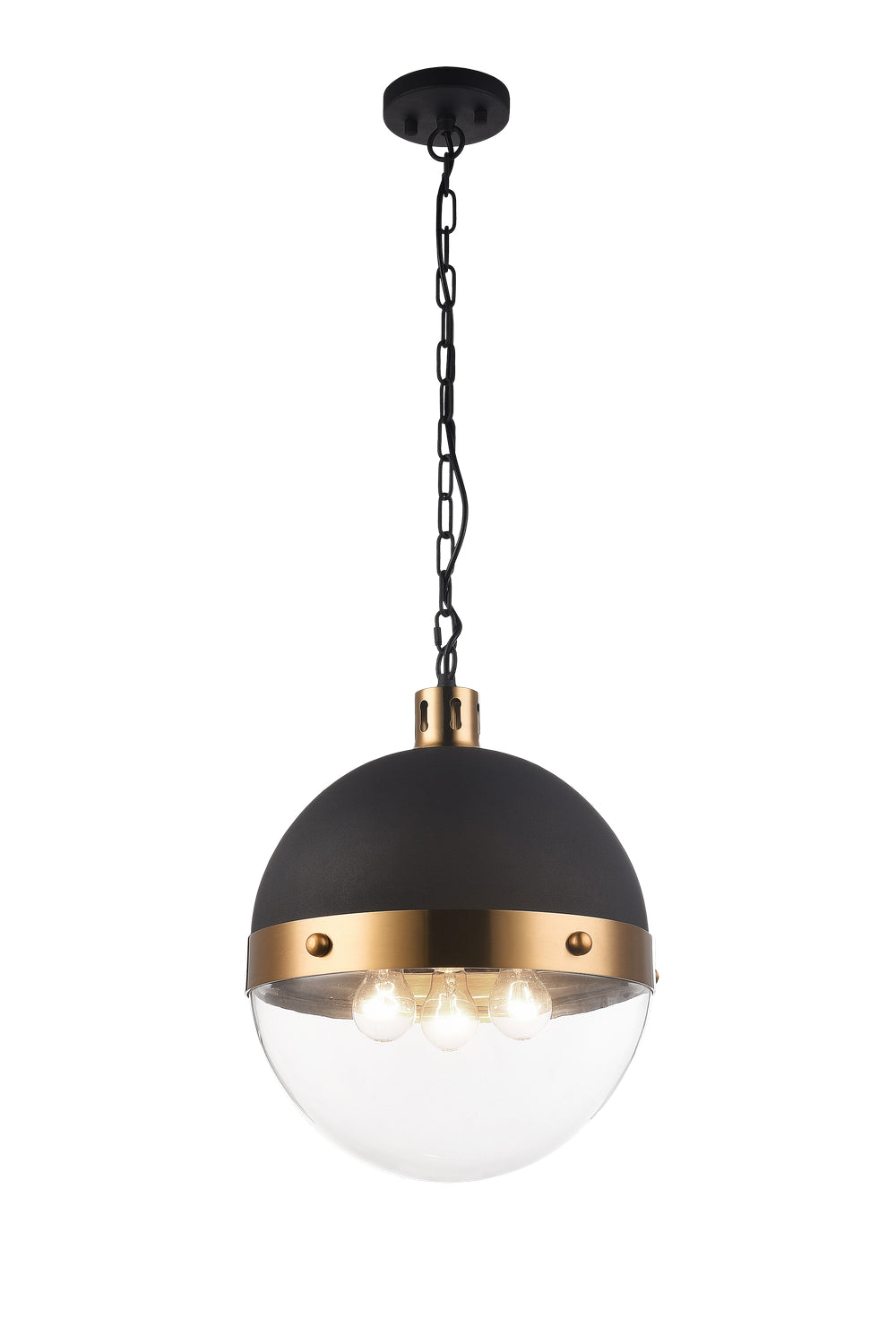 Matteo Canada - Three Light Pendant - Torino - Aged Gold Brass- Union Lighting Luminaires Decor