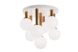 Matteo Canada - Seven Light Flush Mount - Stellar - Aged Gold Brass- Union Lighting Luminaires Decor