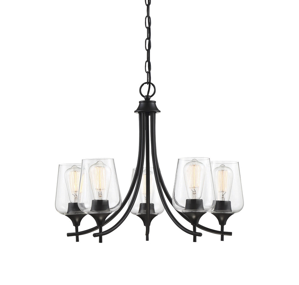 Savoy House - Five Light Chandelier - Octave - Black- Union Lighting Luminaires Decor