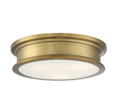 Savoy House - Three Light Flush Mount - Watkins - Warm Brass- Union Lighting Luminaires Decor