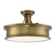 Savoy House - Three Light Semi-Flush Mount - Watkins - Warm Brass- Union Lighting Luminaires Decor