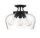 Savoy House - Three Light Semi-Flush Mount - Octave - Black- Union Lighting Luminaires Decor