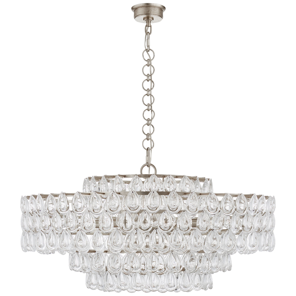 Visual Comfort Signature Canada - 12 Light Chandelier - Liscia - Burnished Silver Leaf- Union Lighting Luminaires Decor