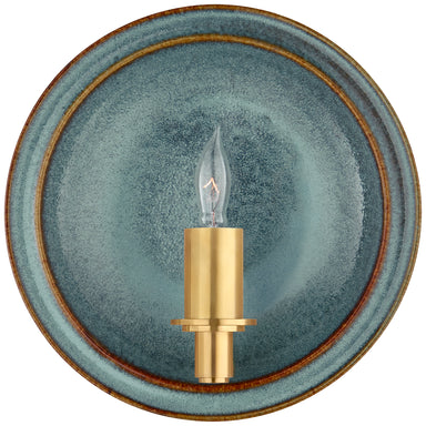 Visual Comfort French Single Sconce in Bronze with Natural Paper Shade
