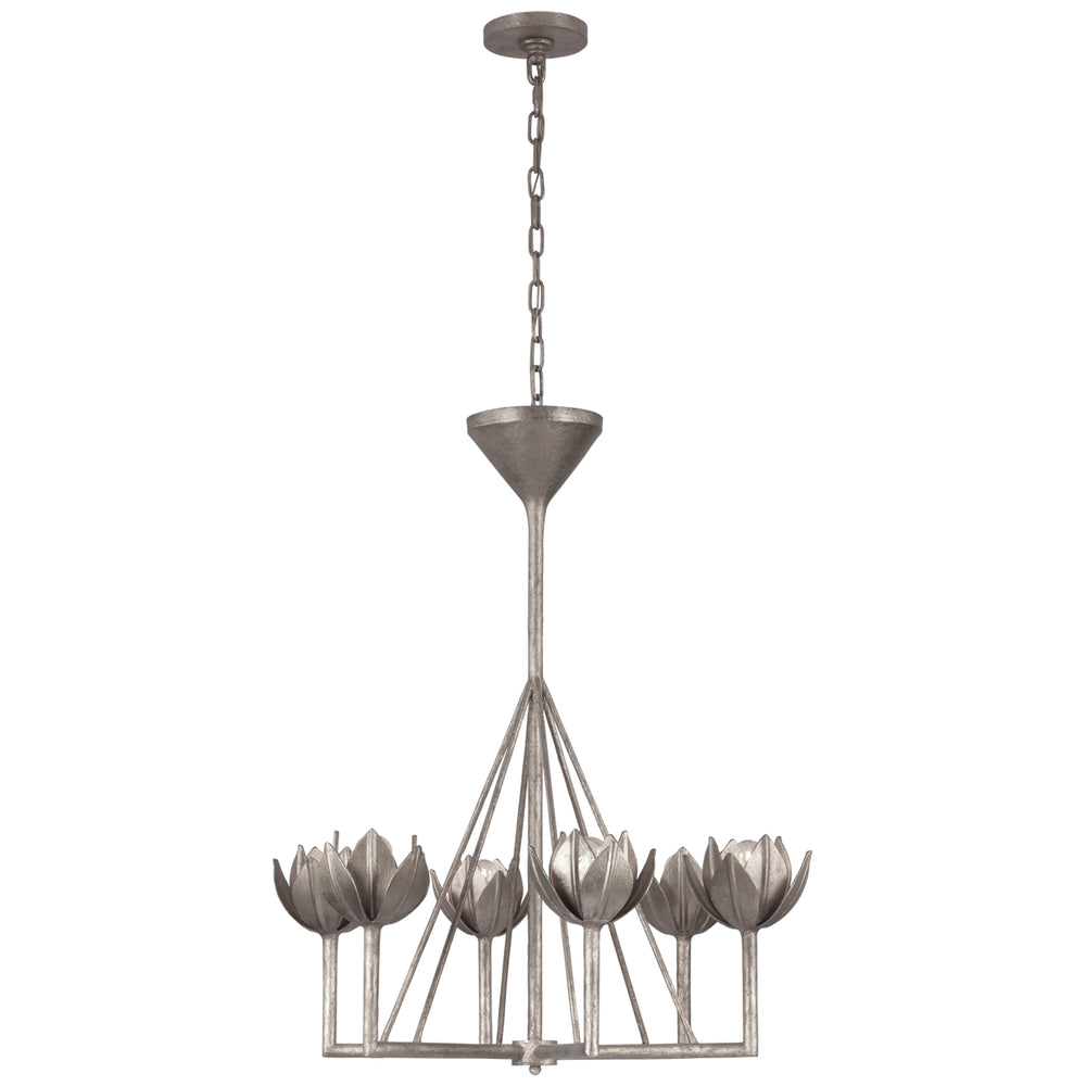 Visual Comfort Signature Canada - Six Light Chandelier - Alberto - Burnished Silver Leaf- Union Lighting Luminaires Decor