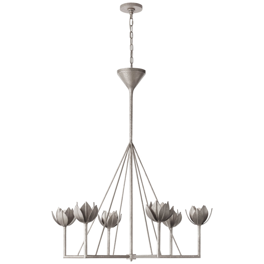 Visual Comfort Signature Canada - Six Light Chandelier - Alberto - Burnished Silver Leaf- Union Lighting Luminaires Decor