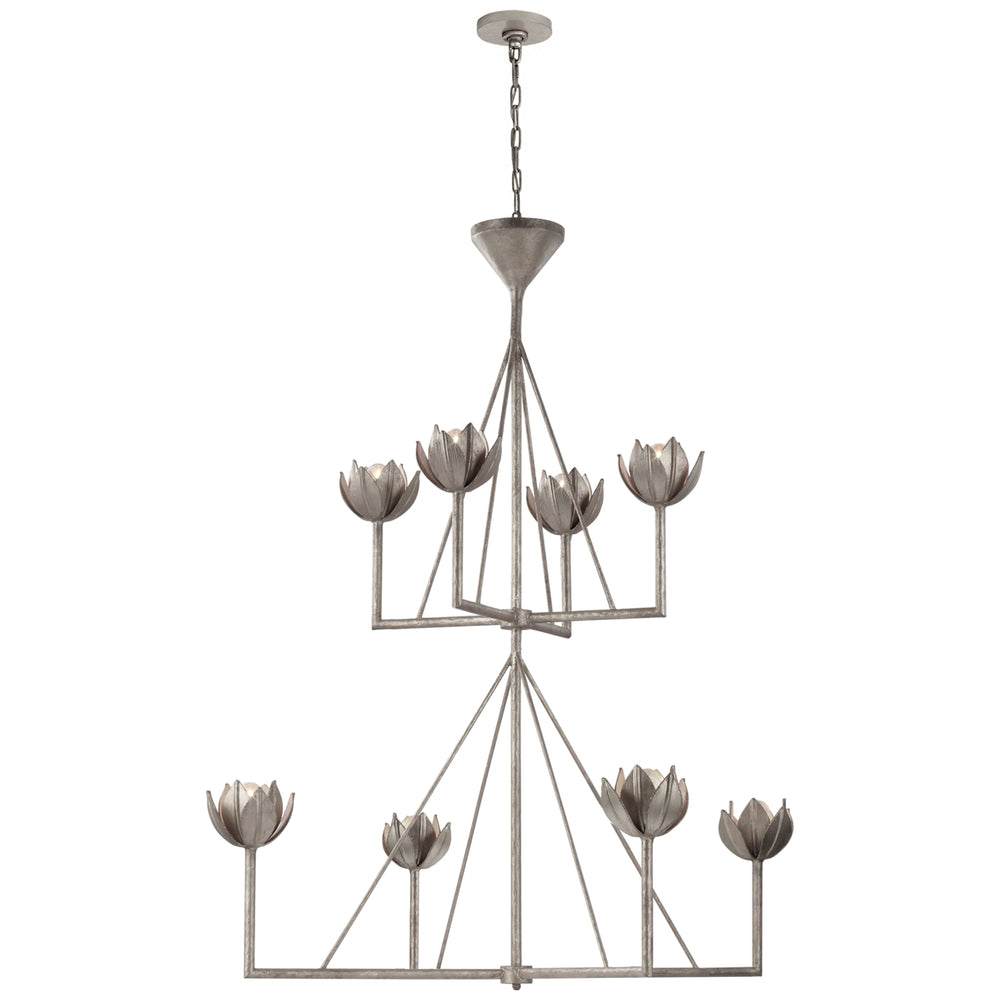 Visual Comfort Signature Canada - Eight Light Chandelier - Alberto - Burnished Silver Leaf- Union Lighting Luminaires Decor