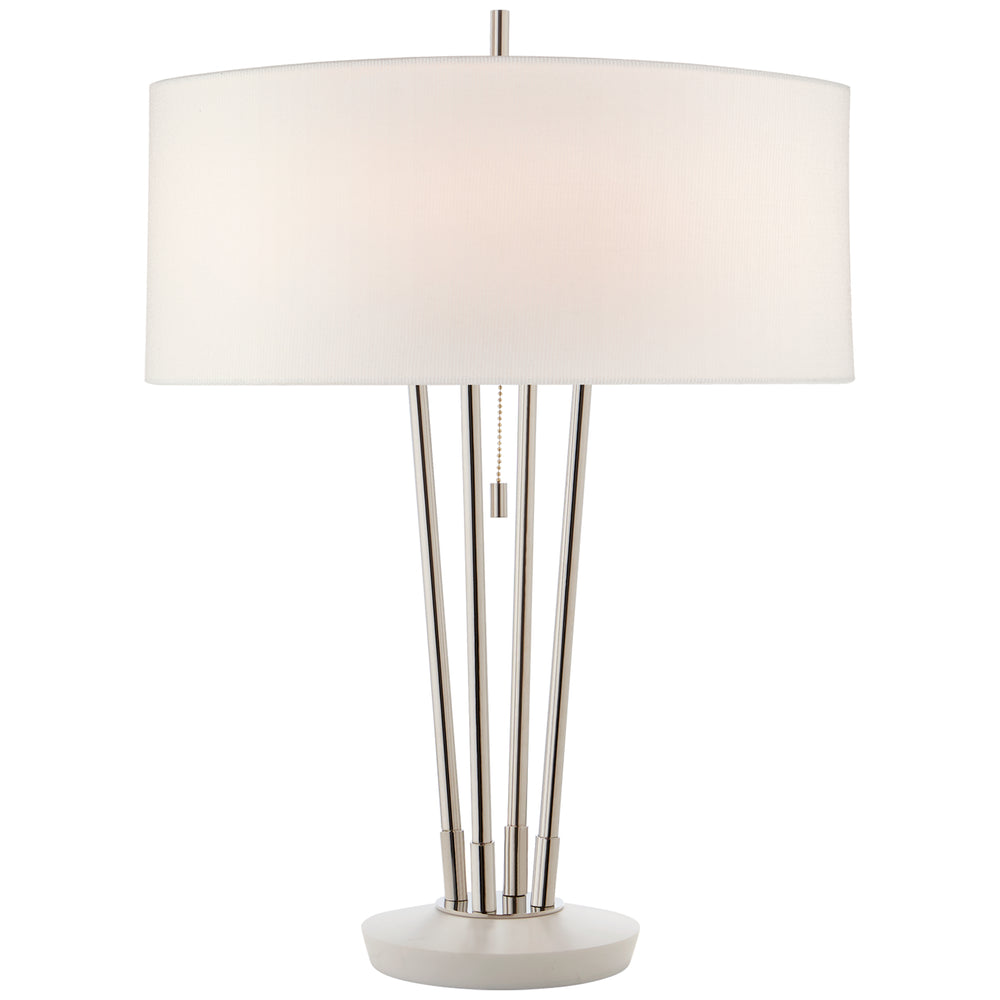 Visual Comfort Signature Canada - Two Light Table Lamp - Stefano - Polished Nickel and White Marble- Union Lighting Luminaires Decor