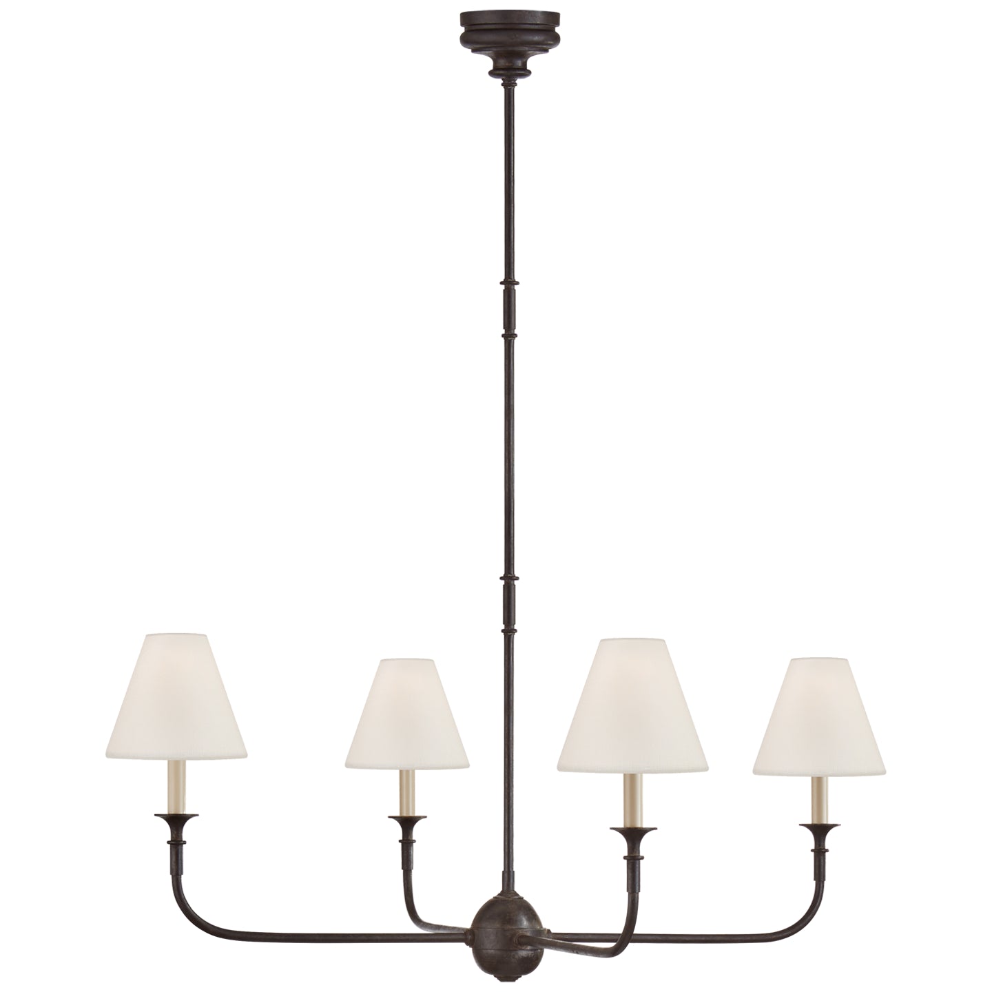 Visual Comfort Signature Canada - Four Light Chandelier - Piaf - Aged Iron and Ebonized Oak- Union Lighting Luminaires Decor