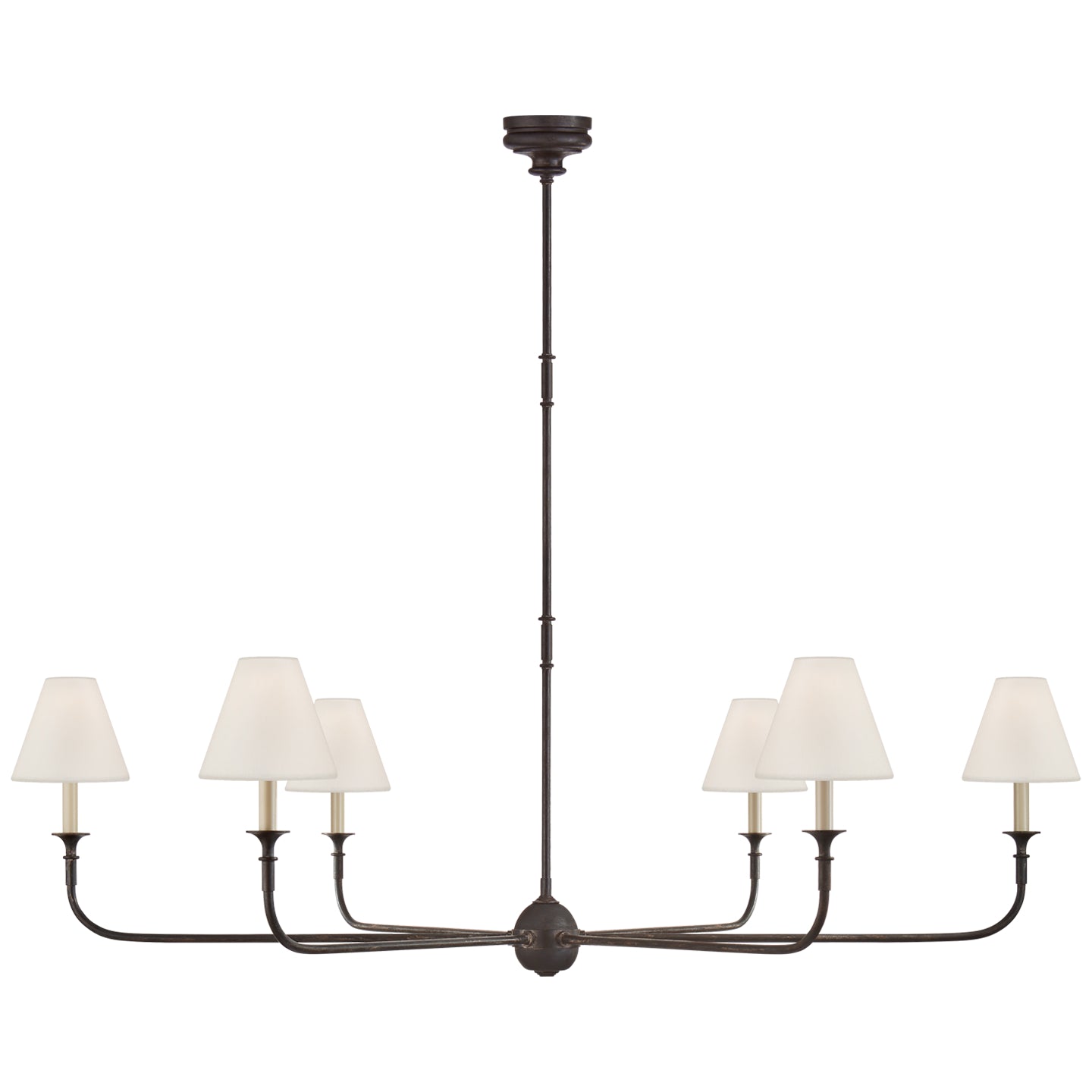 Visual Comfort Signature Canada - Six Light Chandelier - Piaf - Aged Iron and Ebonized Oak- Union Lighting Luminaires Decor