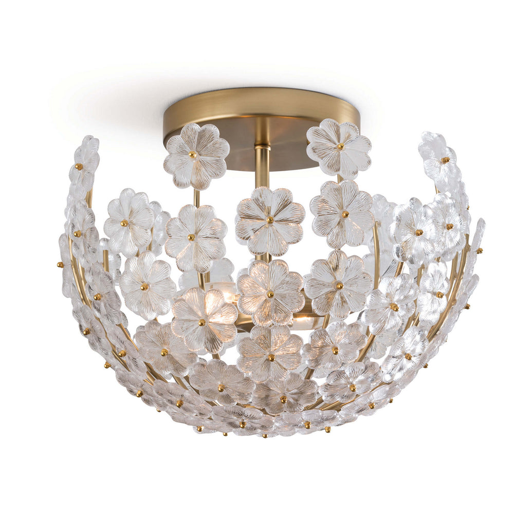 Regina Andrew Canada - Two Light Flush Mount - Charlotte - Natural Brass- Union Lighting Luminaires Decor