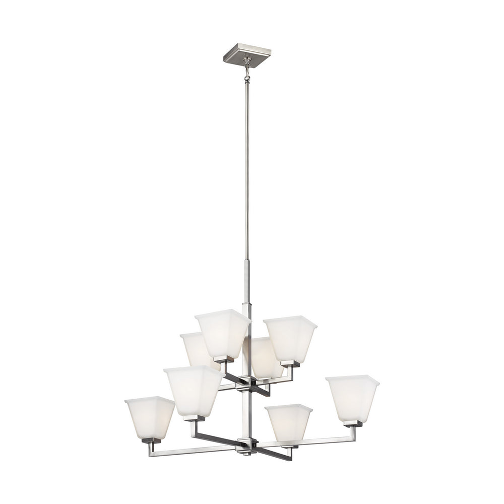 Generation Lighting Canada - Eight Light Chandelier - Ellis Harper - Brushed Nickel- Union Lighting Luminaires Decor