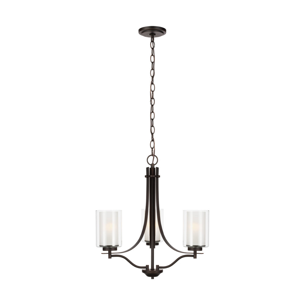 Generation Lighting Canada - Three Light Chandelier - Elmwood Park - Bronze- Union Lighting Luminaires Decor