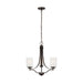 Generation Lighting Canada - Three Light Chandelier - Elmwood Park - Bronze- Union Lighting Luminaires Decor