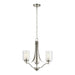 Generation Lighting Canada - Three Light Chandelier - Elmwood Park - Brushed Nickel- Union Lighting Luminaires Decor