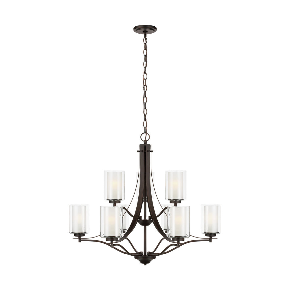 Generation Lighting Canada - Nine Light Chandelier - Elmwood Park - Bronze- Union Lighting Luminaires Decor