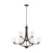 Generation Lighting Canada - Nine Light Chandelier - Elmwood Park - Bronze- Union Lighting Luminaires Decor