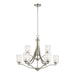 Generation Lighting Canada - Nine Light Chandelier - Elmwood Park - Brushed Nickel- Union Lighting Luminaires Decor