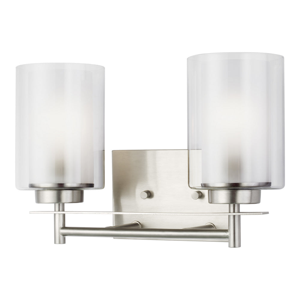 Generation Lighting Canada - Two Light Wall / Bath - Elmwood Park - Brushed Nickel- Union Lighting Luminaires Decor