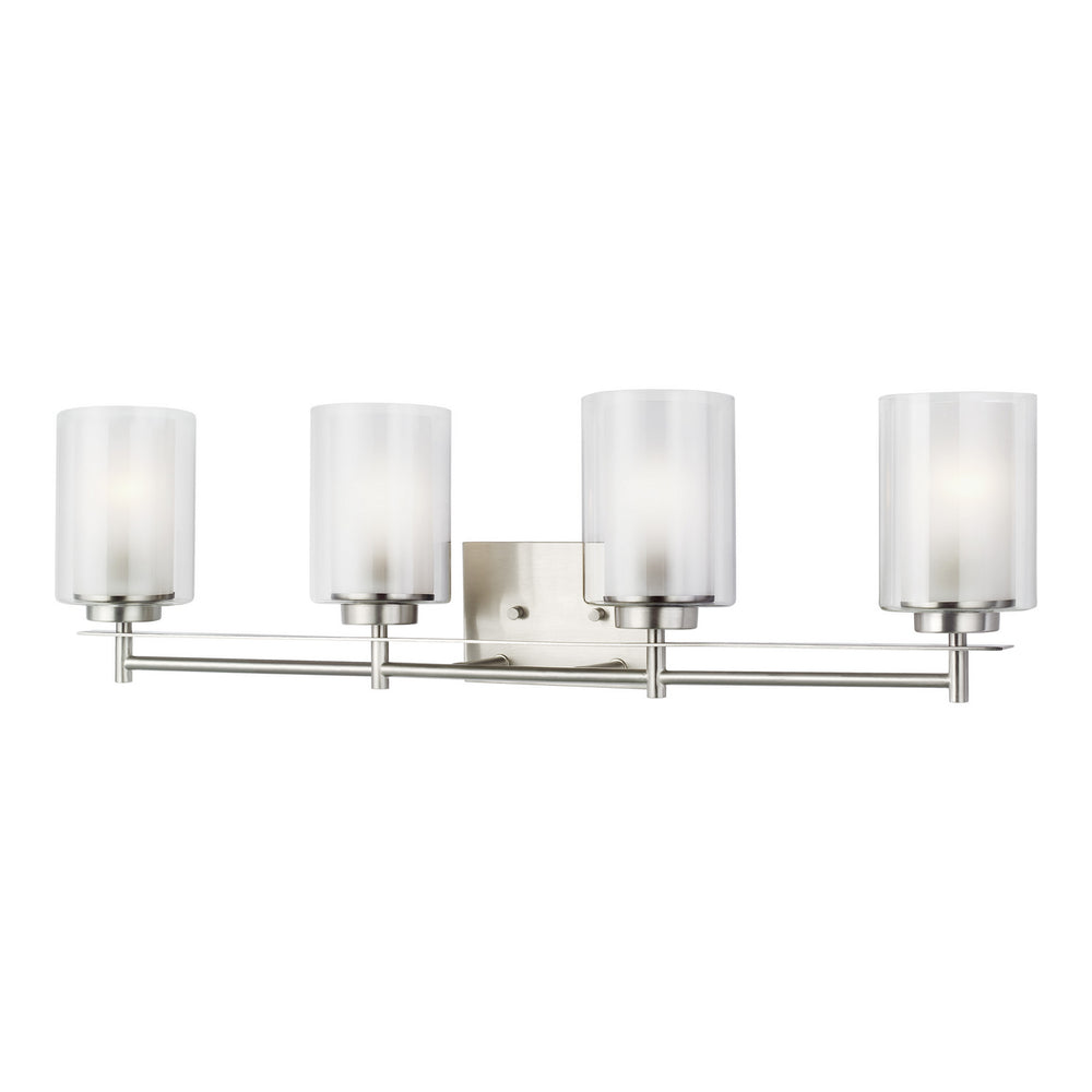 Generation Lighting Canada - Four Light Wall / Bath - Elmwood Park - Brushed Nickel- Union Lighting Luminaires Decor
