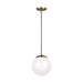 Visual Comfort Studio Canada - LED Pendant - Leo - Hanging Globe - Satin Brass- Union Lighting Luminaires Decor