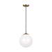 Visual Comfort Studio Canada - One Light Pendant - Leo - Hanging Globe - Satin Brass- Union Lighting Luminaires Decor
