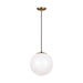 Visual Comfort Studio Canada - One Light Pendant - Leo - Hanging Globe - Satin Brass- Union Lighting Luminaires Decor