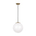 Visual Comfort Studio Canada - LED Pendant - Leo - Hanging Globe - Satin Brass- Union Lighting Luminaires Decor