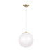 Visual Comfort Studio Canada - LED Pendant - Leo - Hanging Globe - Satin Brass- Union Lighting Luminaires Decor
