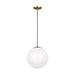 Visual Comfort Studio Canada - One Light Pendant - Leo - Hanging Globe - Satin Brass- Union Lighting Luminaires Decor