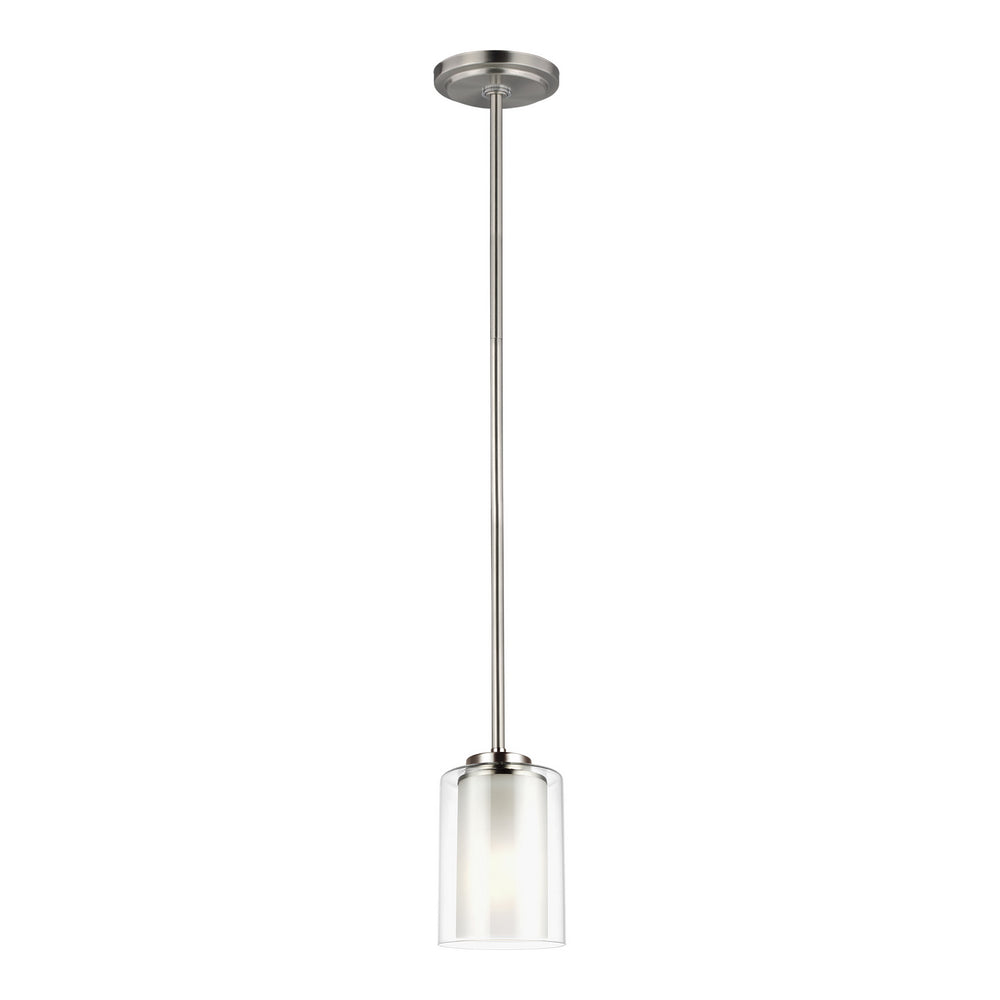 Generation Lighting Canada - One Light Mini-Pendant - Elmwood Park - Brushed Nickel- Union Lighting Luminaires Decor
