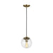 Visual Comfort Studio Canada - One Light Pendant - Leo - Hanging Globe - Satin Brass- Union Lighting Luminaires Decor