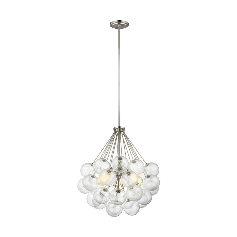 Visual Comfort Studio Canada - Three Light Pendant - Bronzeville - Brushed Nickel- Union Lighting Luminaires Decor