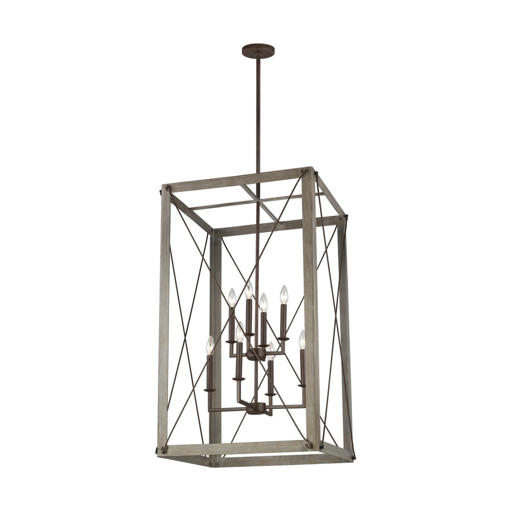 Visual Comfort Studio Canada - Eight Light Hall / Foyer - Thornwood - Washed Pine- Union Lighting Luminaires Decor
