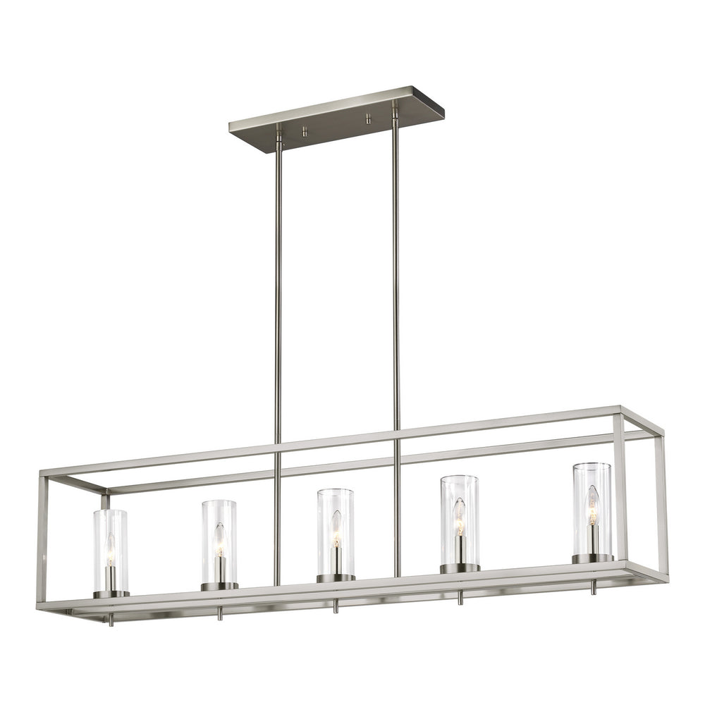 Visual Comfort Studio Canada - Five Light Island Pendant - Zire - Brushed Nickel- Union Lighting Luminaires Decor