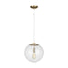 Visual Comfort Studio Canada - One Light Pendant - Leo - Hanging Globe - Satin Brass- Union Lighting Luminaires Decor