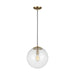 Visual Comfort Studio Canada - One Light Pendant - Leo - Hanging Globe - Satin Brass- Union Lighting Luminaires Decor