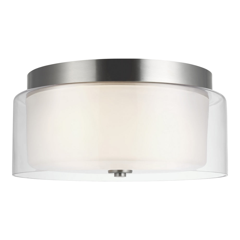 Generation Lighting Canada - Two Light Flush Mount - Elmwood Park - Brushed Nickel- Union Lighting Luminaires Decor