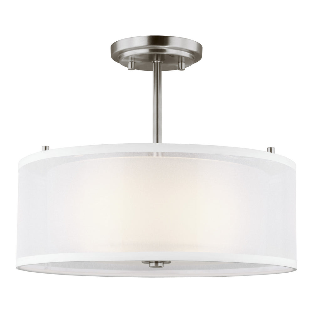 Generation Lighting Canada - Two Light Semi-Flush Mount - Elmwood Park - Brushed Nickel- Union Lighting Luminaires Decor