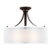 Generation Lighting Canada - Three Light Semi-Flush Mount - Elmwood Park - Bronze- Union Lighting Luminaires Decor