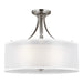 Generation Lighting Canada - Three Light Semi-Flush Mount - Elmwood Park - Brushed Nickel- Union Lighting Luminaires Decor