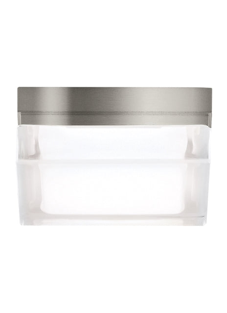 Visual Comfort Modern - LED Flush Mount - Boxie - Satin Nickel- Union Lighting Luminaires Decor
