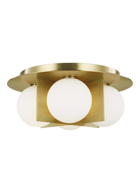 Visual Comfort Modern - LED Flush Mount - Orbel - Aged Brass- Union Lighting Luminaires Decor