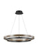 Visual Comfort Modern - LED Chandelier - Grace - Matte Black/Weathered Oak Wood- Union Lighting Luminaires Decor