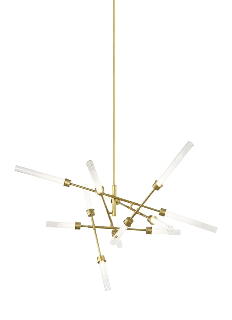 Visual Comfort Modern - LED Chandelier - Linger - Natural Brass- Union Lighting Luminaires Decor
